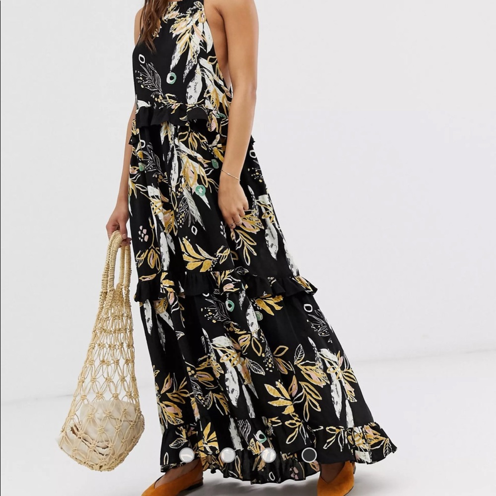 FREE PEOPLE | Anita Boho Flowy Maxi Floral Dress Size M